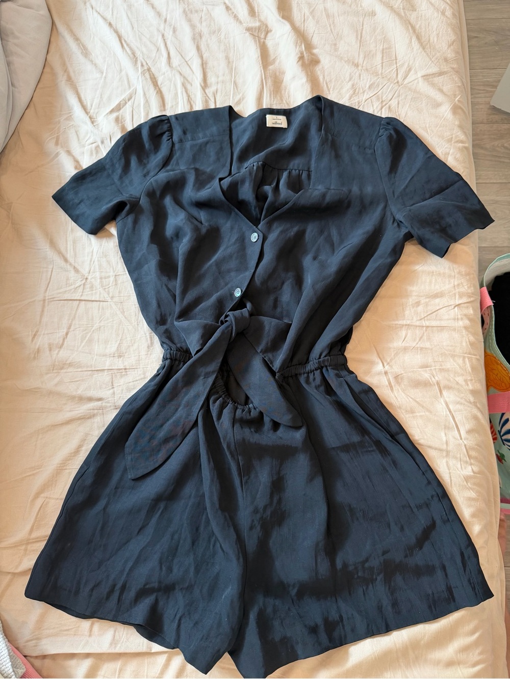 Wilfred Short-Sleeve Tie-Front romper